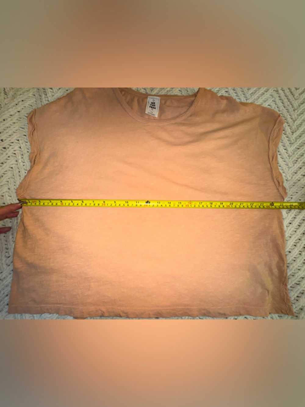 Free People We The Free You Rock Tee Peach Oversized Boxy T Shirt M - Picture 3 of 9